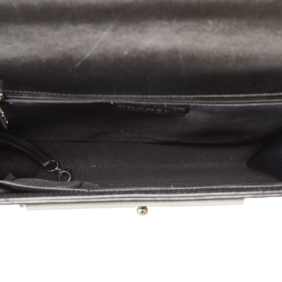 CHANEL Cocomark Boy Large Chain Bag Beige Black Lambskin - Picture 6 of 10